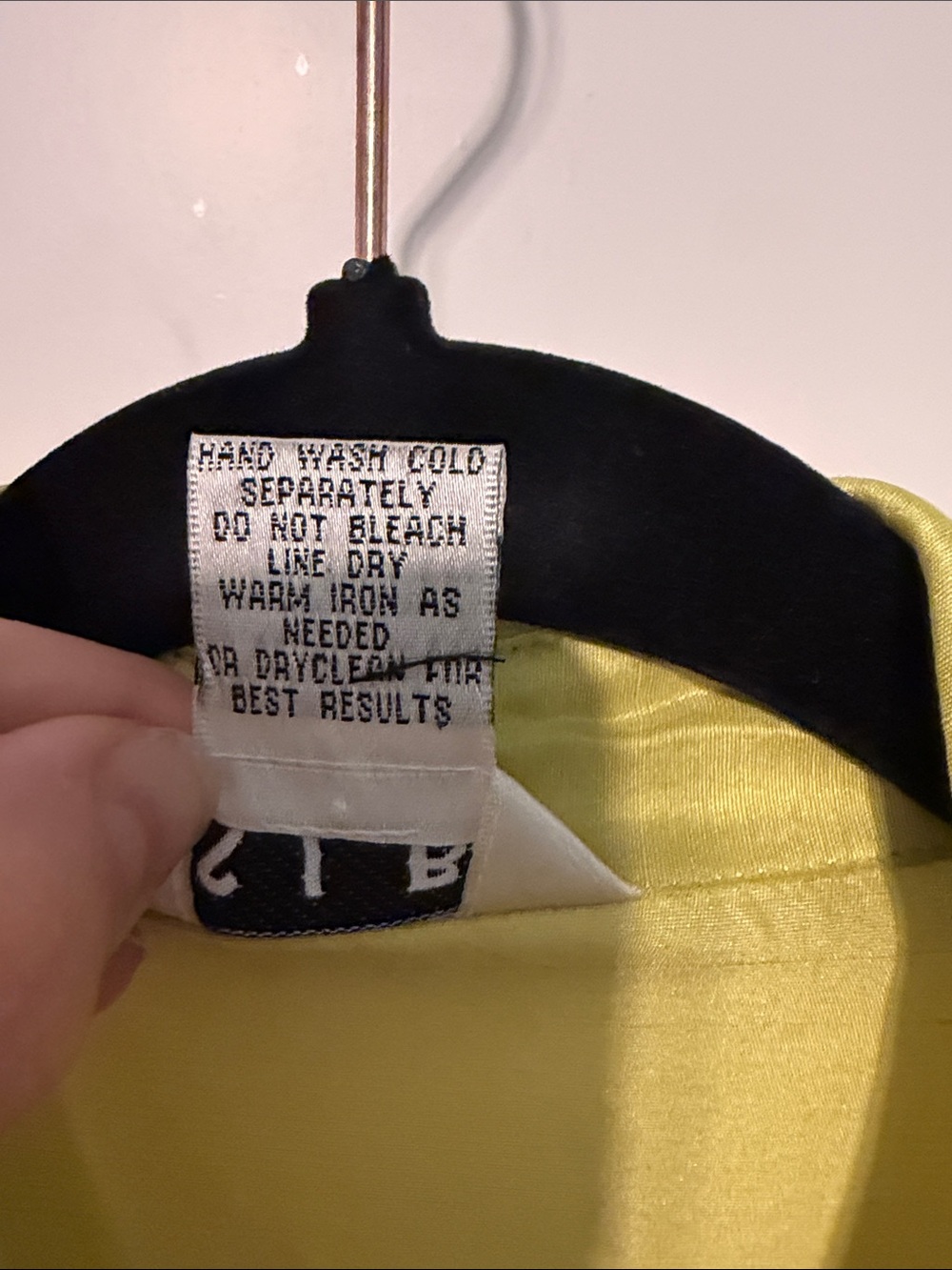 S.L.B. 100% Silk Button-Up Shirt in Lemon Yellow Vintage - Picture 3 of 6